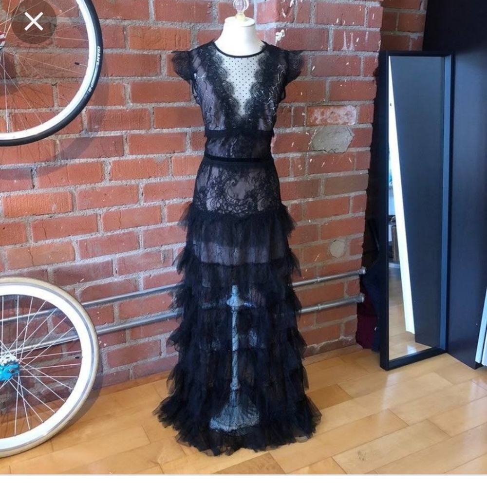 New Black Lace Lolita Gown - Picture 2 of 5